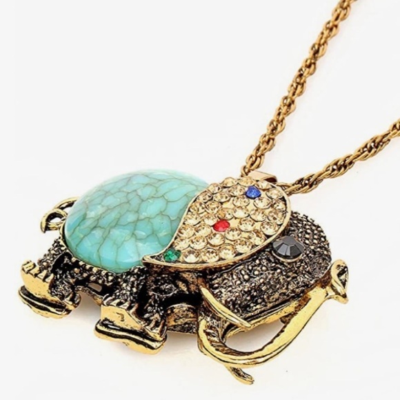 2 FOR $20 NEW VINTAGE ELEPHANT RHINESTONE NECKLACE - Picture 2 of 6